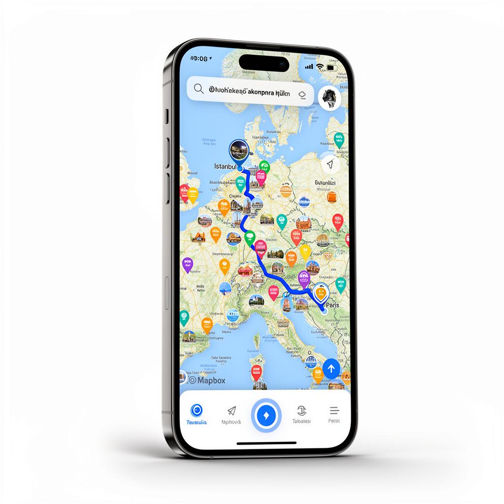 Tripoza harita ekranı telefon mockup
