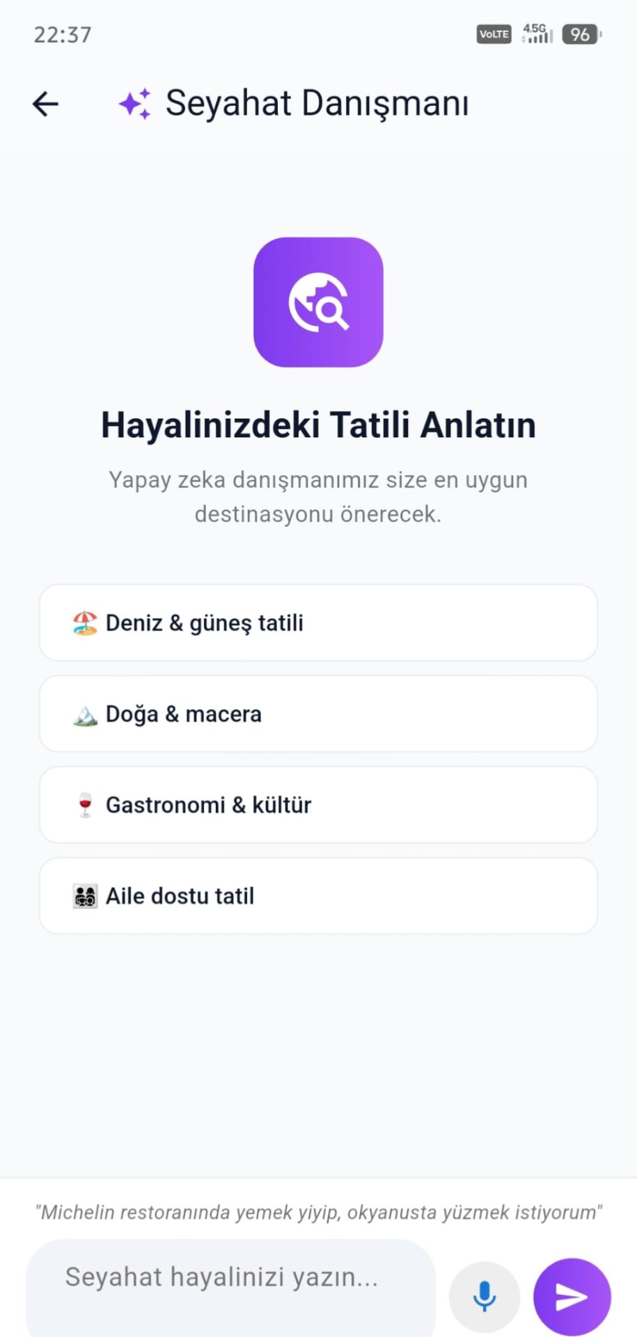 Tripoza AI Danışman ekranı